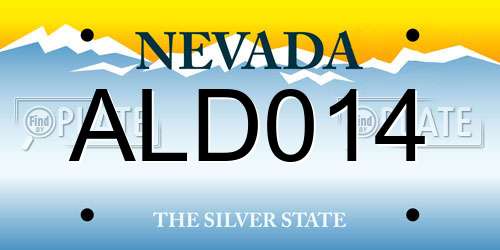 ALD014 Nevada License Plate