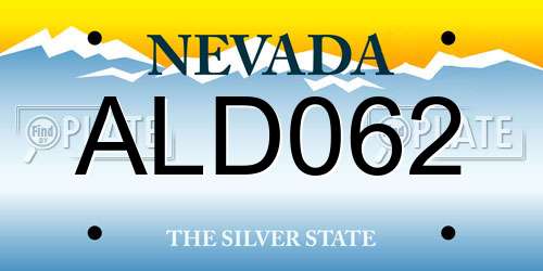 ALD062 Nevada License Plate