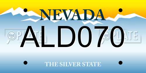 ALD070 Nevada License Plate