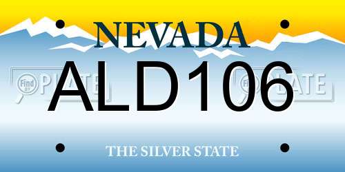 ALD106 Nevada License Plate