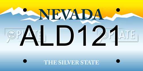 ALD121 Nevada License Plate