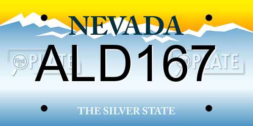 ALD167 Nevada License Plate