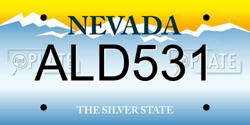 ALD531 Nevada License Plate