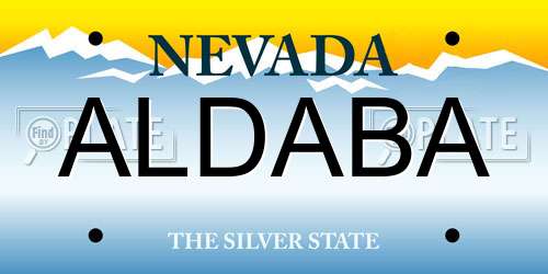 ALDABA Nevada License Plate