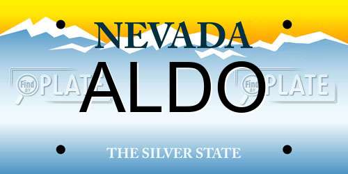 ALDO Nevada License Plate