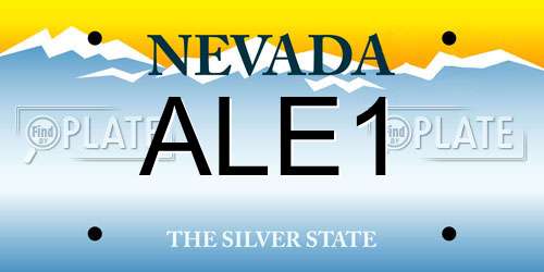 ALE1 Nevada License Plate