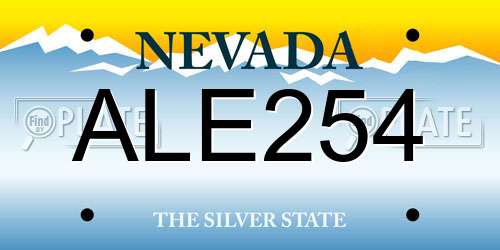 ALE254 Nevada License Plate