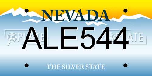 ALE544 Nevada License Plate