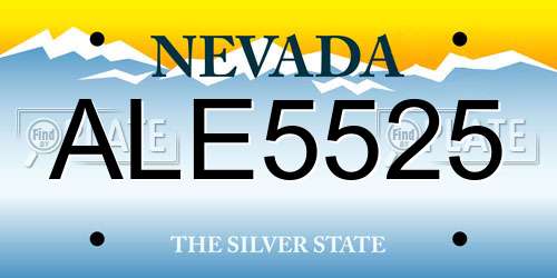 ALE5525 Nevada License Plate