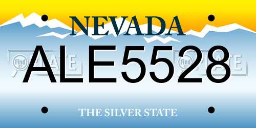 ALE5528 Nevada License Plate
