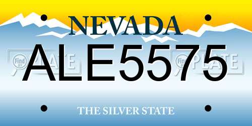 ALE5575 Nevada License Plate