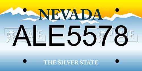 ALE5578 Nevada License Plate