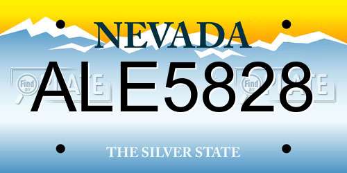 ALE5828 Nevada License Plate