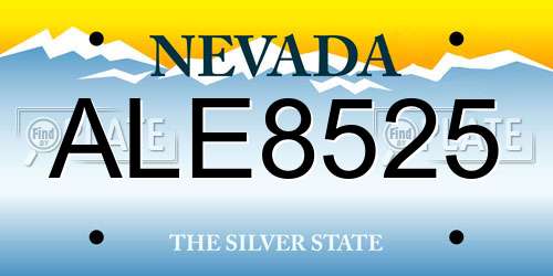 ALE8525 Nevada License Plate