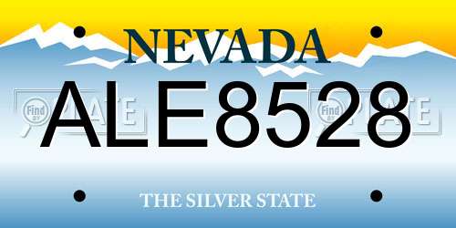 ALE8528 Nevada License Plate