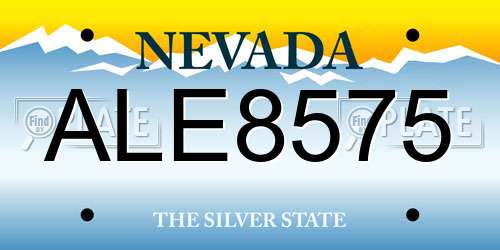 ALE8575 Nevada License Plate
