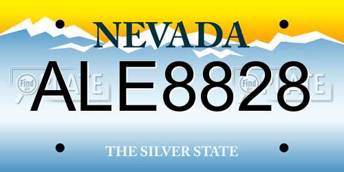 ALE8828 Nevada License Plate