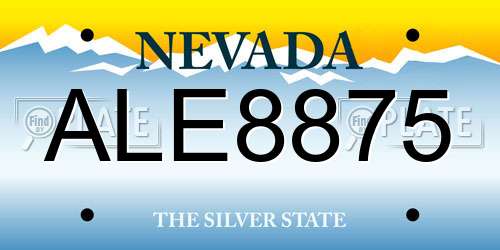 ALE8875 Nevada License Plate