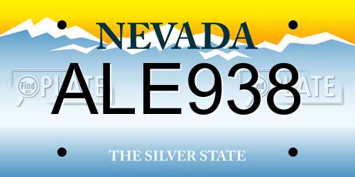 ALE938 Nevada License Plate
