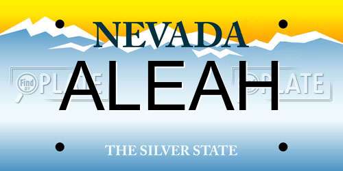 ALEAH Nevada License Plate