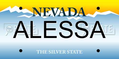 ALESSA Nevada License Plate