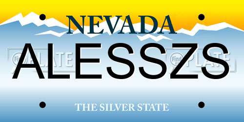 ALESSZS Nevada License Plate