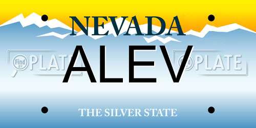 ALEV Nevada License Plate
