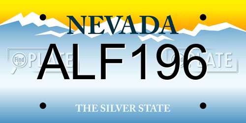ALF196 Nevada License Plate