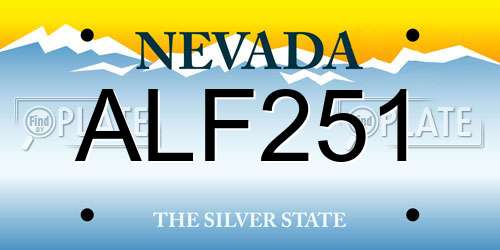 ALF251 Nevada License Plate