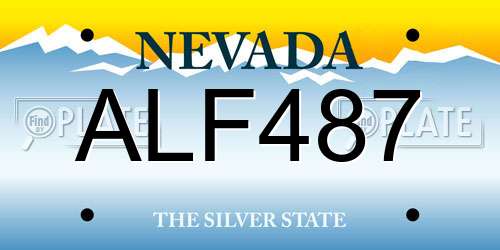 ALF487 Nevada License Plate