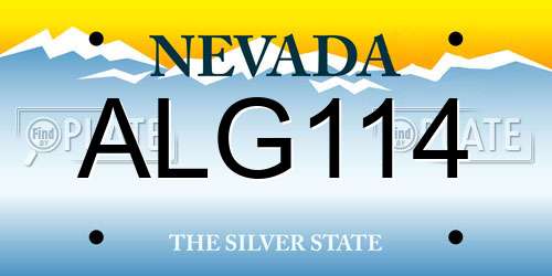 ALG114 Nevada License Plate