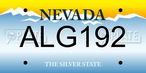 ALG192 Nevada License Plate