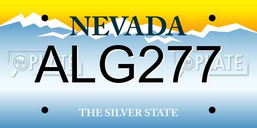 ALG277 Nevada License Plate