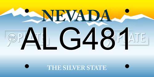 ALG481 Nevada License Plate