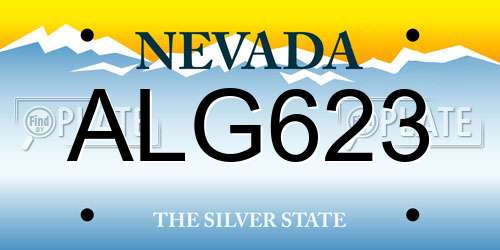 ALG623 Nevada License Plate