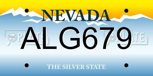 ALG679 Nevada License Plate