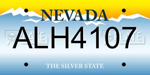 ALH4107 Nevada License Plate