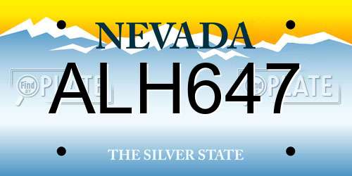 ALH647 Nevada License Plate