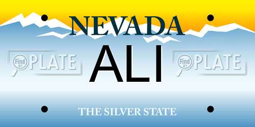 ALI Nevada License Plate