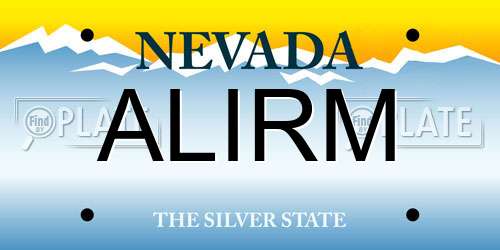 ALIRM Nevada License Plate
