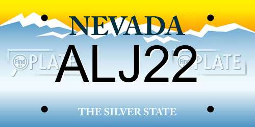 ALJ22 Nevada License Plate