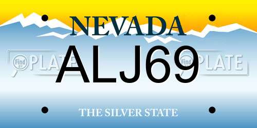 ALJ69 Nevada License Plate