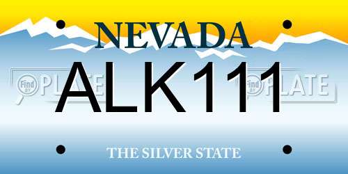 ALK111 Nevada License Plate