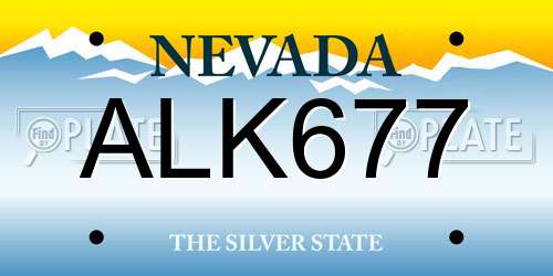ALK677 Nevada License Plate