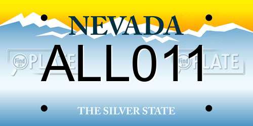 ALL011 Nevada License Plate
