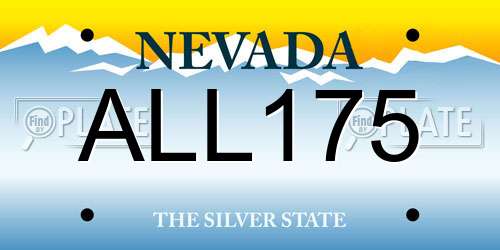 ALL175 Nevada License Plate