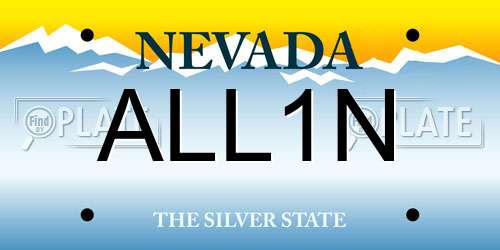 ALL1N Nevada License Plate