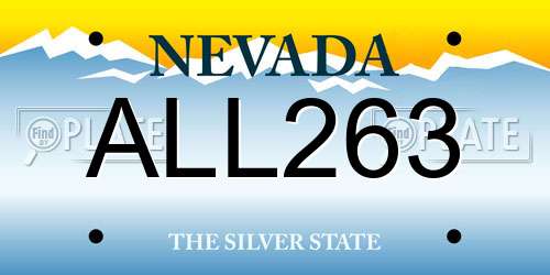 ALL263 Nevada License Plate