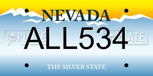 ALL534 Nevada License Plate