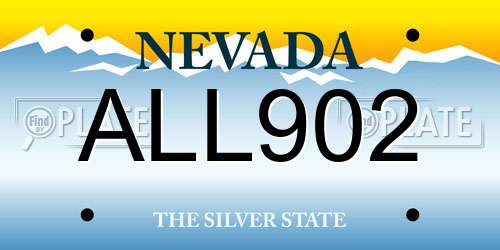 ALL902 Nevada License Plate
